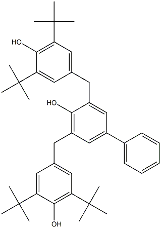 2,6-Bis(3,5-di-tert-butyl-4-hydroxybenzyl)-4-phenylphenol Struktur