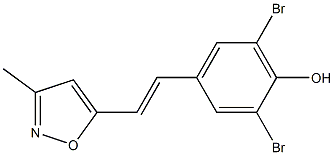 4-[(E)-2-(3-Methyl-5-isoxazolyl)ethenyl]-2,6-dibromophenol Struktur