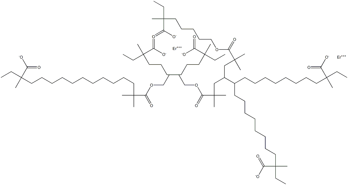 Erbium 2,2-dimethyloctanoate=bis(2-ethyl-2-methylheptanoate) Struktur