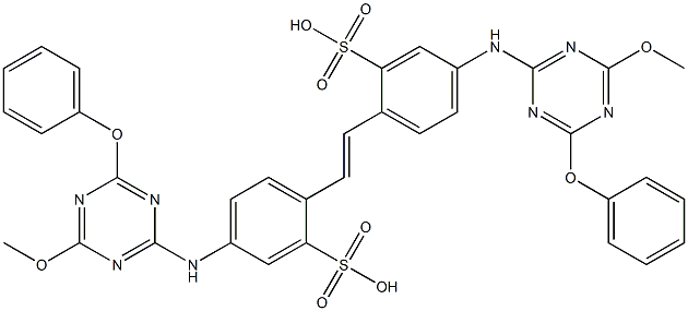 4,4'-Bis(4-methoxy-6-phenoxy-1,3,5-triazin-2-ylamino)-2,2'-stilbenedisulfonic acid Struktur