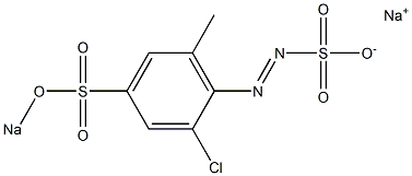 2-Chloro-6-methyl-4-(sodiosulfo)benzenediazosulfonic acid sodium salt Struktur