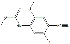 2,5-Dimethoxy-4-[(methoxycarbonyl)amino]benzenediazonium Struktur