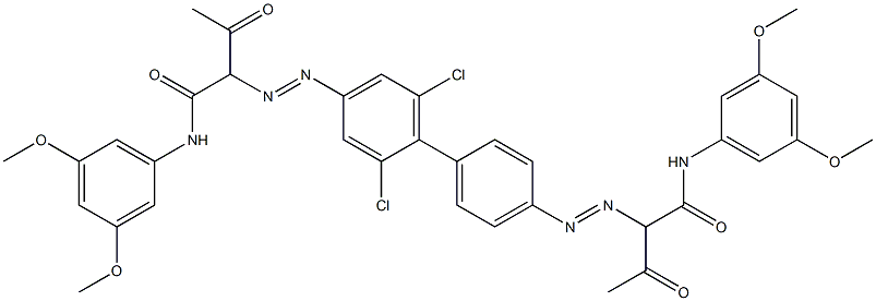 4,4'-Bis[[1-(3,5-dimethoxyphenylamino)-1,3-dioxobutan-2-yl]azo]-2,6-dichloro-1,1'-biphenyl Struktur