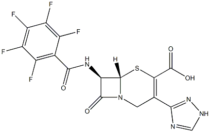 (7R)-7-[(2,3,4,5,6-Pentafluorobenzoyl)amino]-3-(1H-1,2,4-triazol-3-yl)cepham-3-ene-4-carboxylic acid Struktur