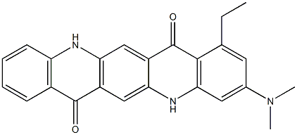 3-(Dimethylamino)-1-ethyl-5,12-dihydroquino[2,3-b]acridine-7,14-dione Struktur