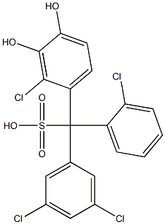 (2-Chlorophenyl)(3,5-dichlorophenyl)(2-chloro-3,4-dihydroxyphenyl)methanesulfonic acid Struktur