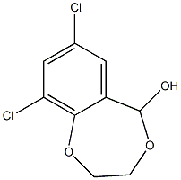 7-Chloro-9-chloro-2,3-dihydro-5H-1,4-benzodioxepin-5-ol Struktur