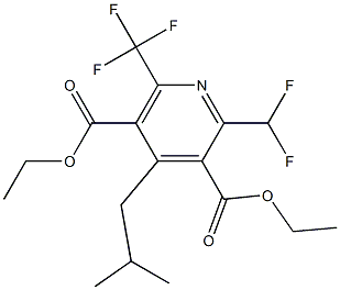 2-Difluoromethyl-6-(trifluoromethyl)-4-isobutylpyridine-3,5-dicarboxylic acid diethyl ester Struktur