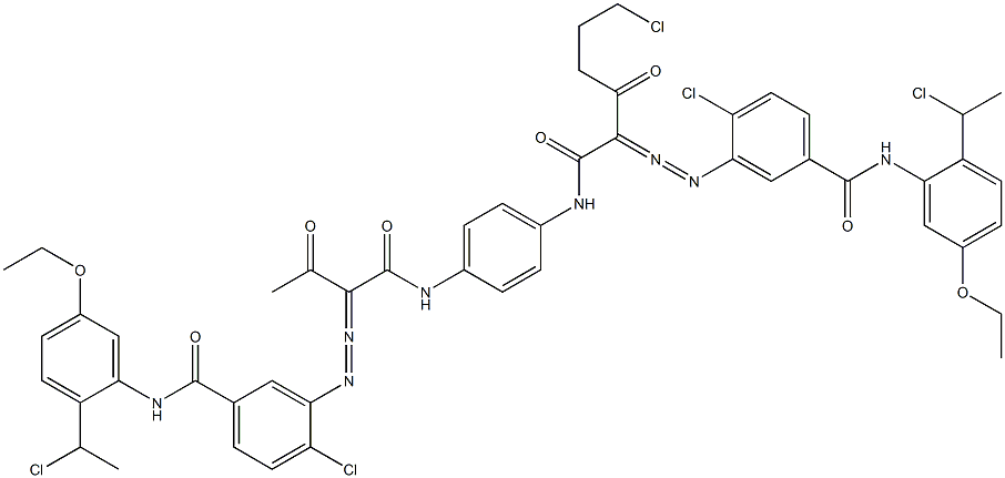 3,3'-[2-(2-Chloroethyl)-1,4-phenylenebis[iminocarbonyl(acetylmethylene)azo]]bis[N-[2-(1-chloroethyl)-5-ethoxyphenyl]-4-chlorobenzamide] Struktur