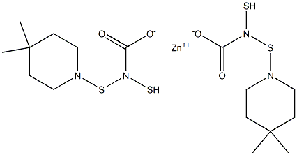 Bis(4,4-dimethylpiperidine-1-dithiocarbamic acid)zinc salt Struktur