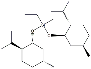 Ethenylmethylbis[[(1R,2S,5R)-5-methyl-2-isopropylcyclohexyl]oxy]silane Struktur