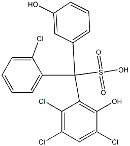 (2-Chlorophenyl)(2,3,5-trichloro-6-hydroxyphenyl)(3-hydroxyphenyl)methanesulfonic acid Struktur