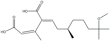 (2Z,4E,7R)-11-Methoxy-3,7,11-trimethyl-4-carboxy-2,4-dodecadienoic acid Struktur