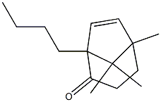 8,8-Dimethyl-1-butyl-5-methylbicyclo[3.2.1]oct-6-en-2-one Struktur