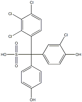 (3-Chloro-4-hydroxyphenyl)(2,3,4-trichlorophenyl)(4-hydroxyphenyl)methanesulfonic acid Struktur