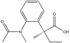 [S,(+)]-2-Methyl-2-[o-(N-methylacetylamino)phenyl]butyric acid Struktur