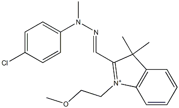 2-[[2-(4-Chlorophenyl)-2-methylhydrazono]methyl]-1-(2-methoxyethyl)-3,3-dimethyl-3H-indolium Struktur