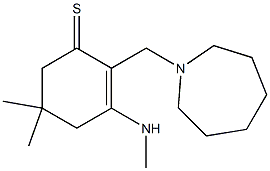 2-[[(Hexahydro-1H-azepin)-1-yl]methyl]-3-methylamino-5,5-dimethyl-2-cyclohexene-1-thione Struktur