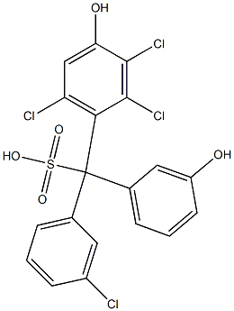 (3-Chlorophenyl)(2,3,6-trichloro-4-hydroxyphenyl)(3-hydroxyphenyl)methanesulfonic acid Struktur