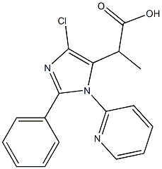 4-Chloro-1-(2-pyridinyl)methyl-2-phenyl-1H-imidazole-5-acetic acid Struktur