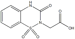 2-(Carboxymethyl)-3-oxo-3,4-dihydro-2H-1,2,4-benzothiadiazine 1,1-dioxide Struktur