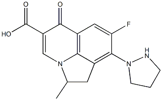 2-Methyl-7-fluoro-8-(pyrazolidin-1-yl)-1,2-dihydro-5-oxo-5H-2a-azaacenaphthylene-4-carboxylic acid Struktur