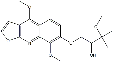 1-[(4,8-Dimethoxyfuro[2,3-b]quinolin-7-yl)oxy]-3-methoxy-3-methyl-2-butanol Struktur