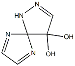 4,4-Dihydroxy-1,2,6,9-tetraazaspiro[4.4]nona-2,6,8-triene Struktur