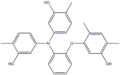 N,N-Bis(3-hydroxy-4-methylphenyl)-2-(5-hydroxy-2,4-dimethylphenoxy)benzenamine Struktur