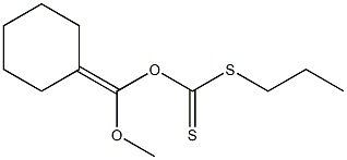 Dithiocarbonic acid O-(methoxycyclohexylidenemethyl)S-propyl ester Struktur