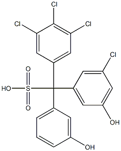 (3-Chloro-5-hydroxyphenyl)(3,4,5-trichlorophenyl)(3-hydroxyphenyl)methanesulfonic acid Struktur