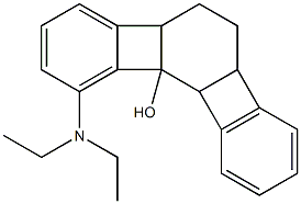 4b,5,6,6a,10b,10c-Hexahydro-10-(diethylamino)benzo[3,4]cyclobuta[1,2-a]biphenylen-10b-ol Struktur