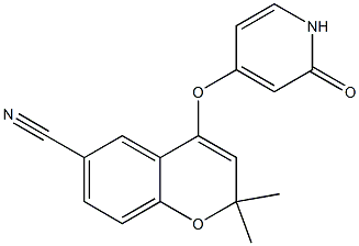 2,2-Dimethyl-4-[(1,2-dihydro-2-oxopyridin)-4-yloxy]-2H-1-benzopyran-6-carbonitrile Struktur