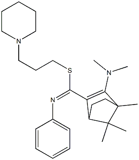 4,7,7-Trimethyl-3-(dimethylamino)-N-phenylbicyclo[2.2.1]hept-2-ene-2-carbimidothioic acid (3-piperidinopropyl) ester Struktur