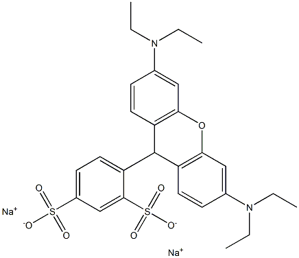 4-[3,6-Bis(diethylamino)-9H-xanthen-9-yl]-1,3-benzenedisulfonic acid disodium salt Struktur