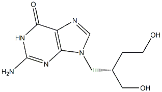 2-Amino-9-[(2S)-2-(hydroxymethyl)-4-hydroxybutyl]-1,9-dihydro-6H-purin-6-one Struktur