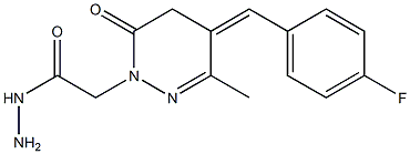 2-[[6-Methyl-5-(4-fluorobenzylidene)-3-oxo-2,3,4,5-tetrahydropyridazin]-2-yl]acetohydrazide Struktur