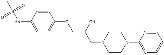 N-[4-[2-Hydroxy-3-[4-(2-pyrimidinyl)-1-piperazinyl]propyloxy]phenyl]methanesulfonamide Struktur