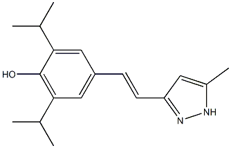 4-[(E)-2-(5-Methyl-1H-pyrazol-3-yl)ethenyl]-2,6-diisopropylphenol Struktur