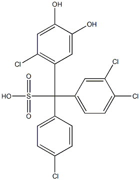 (4-Chlorophenyl)(3,4-dichlorophenyl)(6-chloro-3,4-dihydroxyphenyl)methanesulfonic acid Struktur