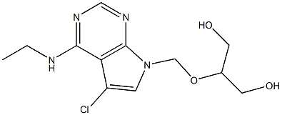 4-Ethylamino-5-chloro-7-(2-hydroxy-1-hydroxymethylethoxymethyl)-7H-pyrrolo[2,3-d]pyrimidine Struktur