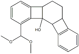 4b,5,6,6a,10b,10c-Hexahydro-10-(dimethoxymethyl)benzo[3,4]cyclobuta[1,2-a]biphenylen-10b-ol Struktur