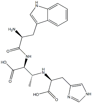 (2S,3R)-2-[(L-Tryptophyl)amino]-3-[[(1S)-2-(1H-imidazol-4-yl)-1-carboxyethyl]amino]butyric acid Struktur