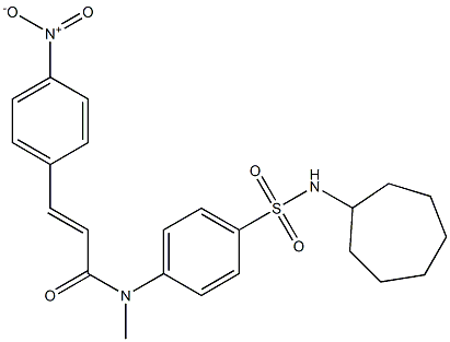 N-[4-(Cycloheptylsulfamoyl)phenyl]-N-methyl-4-nitro-trans-cinnamamide Struktur