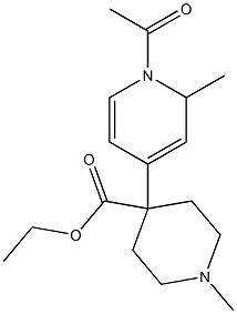 1-Methyl-4-[(1,2-dihydro-1-acetyl-2-methylpyridin)-4-yl]piperidine-4-carboxylic acid ethyl ester Struktur