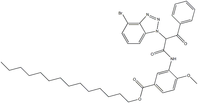 3-[3-Phenyl-2-(4-bromo-1H-benzotriazol-1-yl)-1,3-dioxopropylamino]-4-methoxybenzoic acid tetradecyl ester Struktur