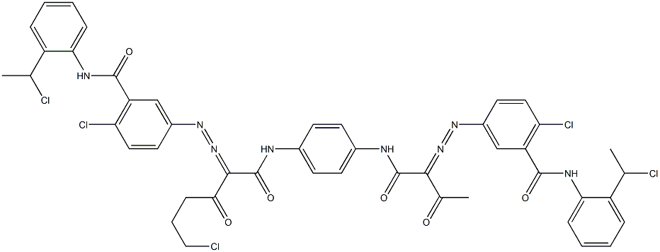 3,3'-[2-(2-Chloroethyl)-1,4-phenylenebis[iminocarbonyl(acetylmethylene)azo]]bis[N-[2-(1-chloroethyl)phenyl]-6-chlorobenzamide] Struktur