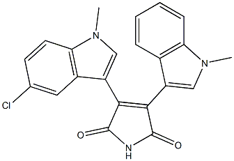 3-(5-Chloro-1-methyl-1H-indol-3-yl)-4-(1-methyl-1H-indol-3-yl)-1H-pyrrole-2,5-dione Struktur