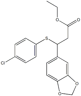 3-(1,3-Benzodioxol-5-yl)-3-(4-chlorophenylthio)propionic acid ethyl ester Struktur