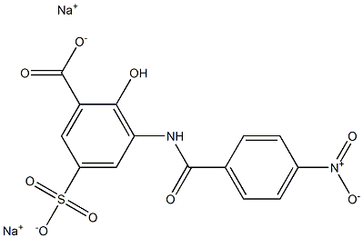 3-(p-Nitrobenzoylamino)-5-sulfosalicylic acid disodium salt Struktur